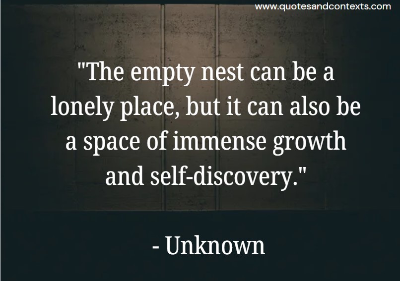 The empty nest can be a lonely place, but it can also be a space of immense growth and self-discovery