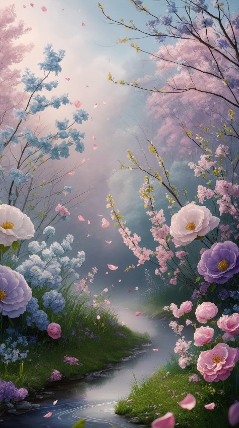 Pastel Blooms Spring iPhone Wallpaper