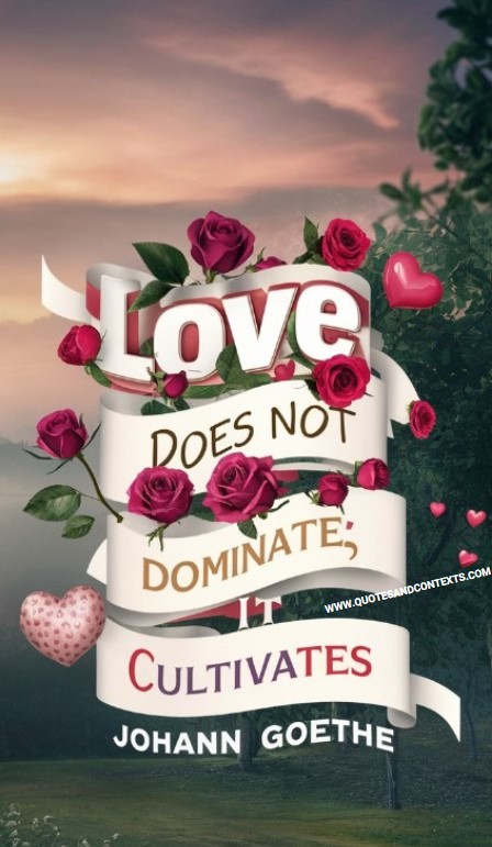 Quotes and Contexts -- Love does not dominate; it cultivates