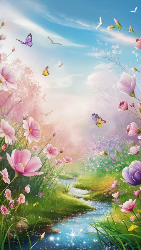 Spring Meadow Spring iPhone Wallpaper