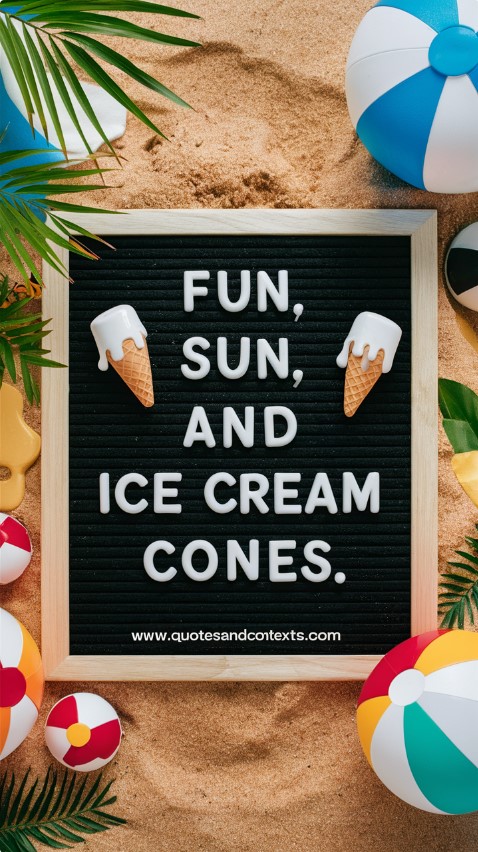 Summer Letter Board - Fun, Sun, and Ice Cream Cones