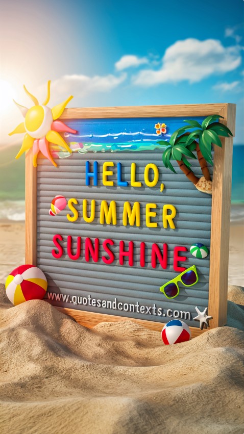 Summer Letter Board - Hello Summer Sunshine