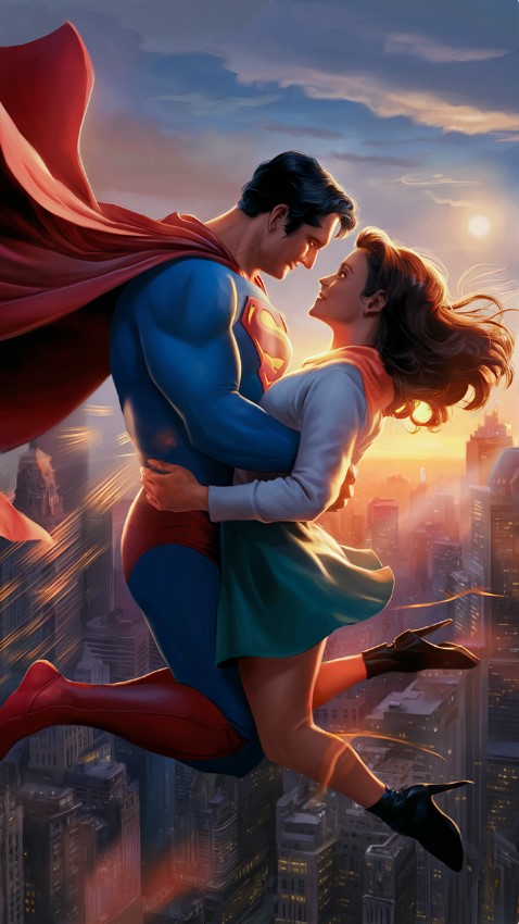 Superman and Lois Lane Romantic Wallpaper