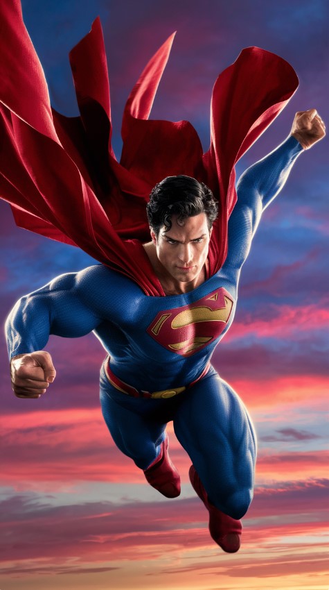 Superman in Action Pose Wallpaper