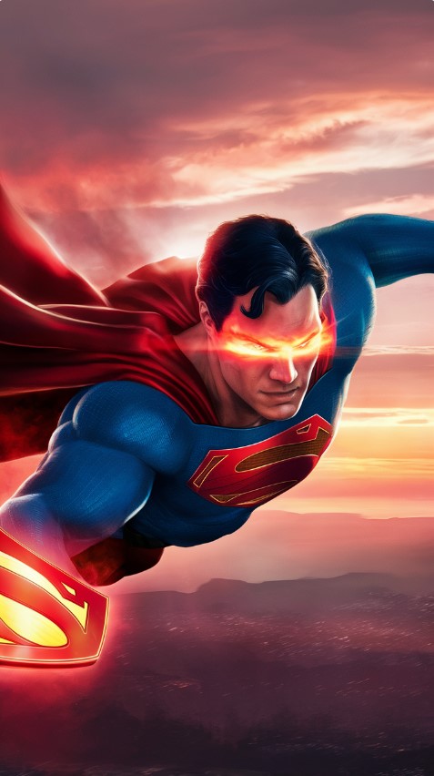 Superman with Heat Vision Wallpaper