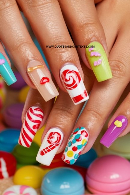 Acrylic Nails Idea - Candyland Acrylic Nails