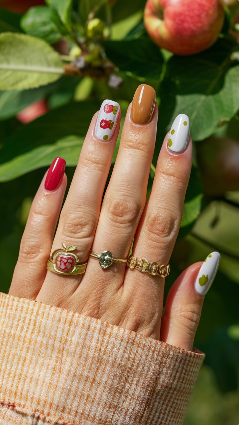 Apple Orchard Bliss - Fall Nail Designs