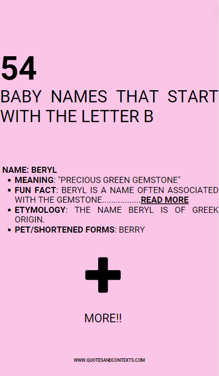 Baby Names That Start With