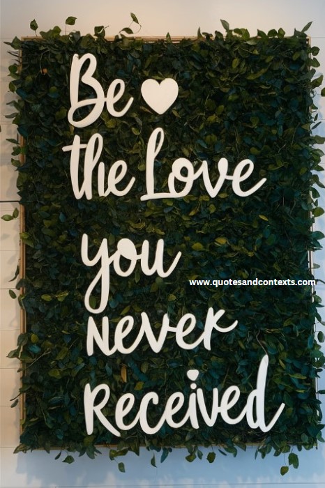 Be the love you never received. - Self Love Quotes