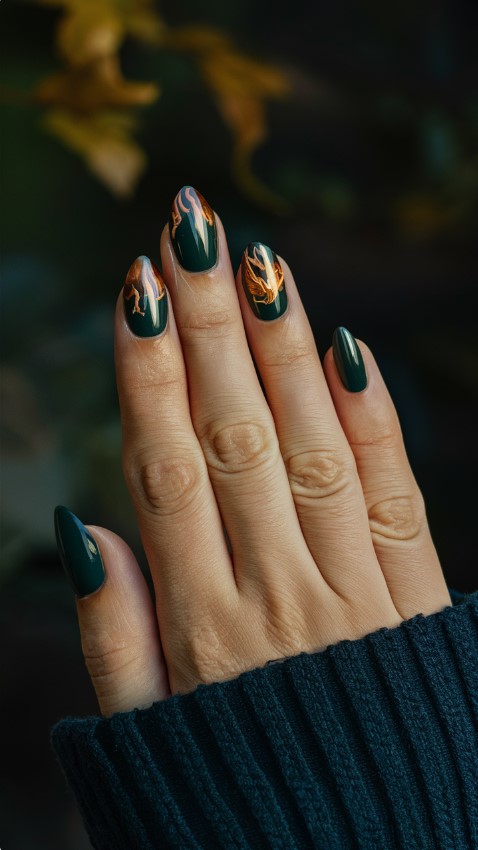 Bonfire Nights - Fall Nail Designs