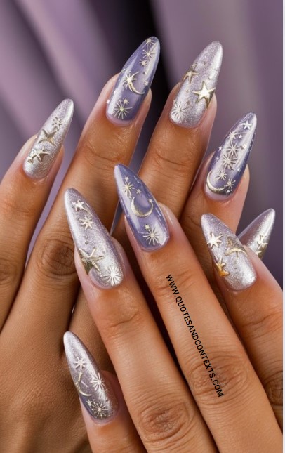 Celestial Almond Nails