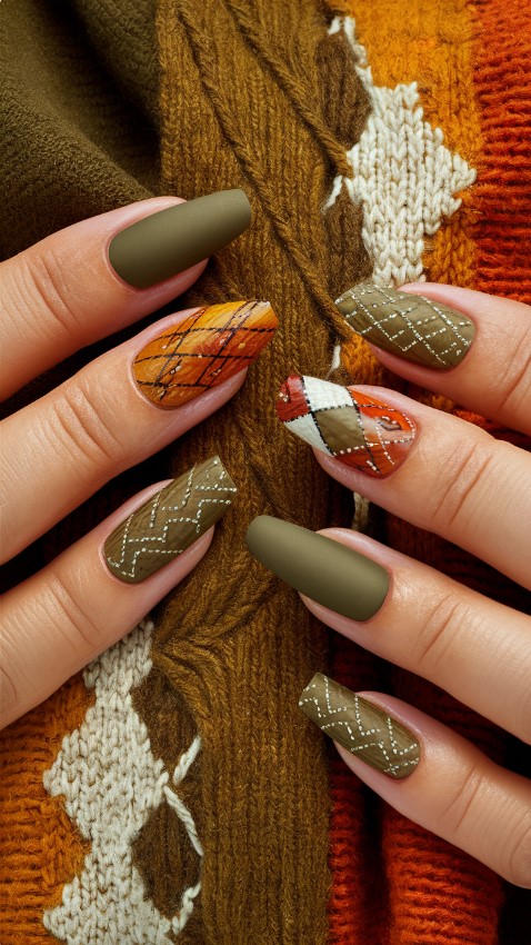 Cozy Sweater Nails - Fall Nail Designs