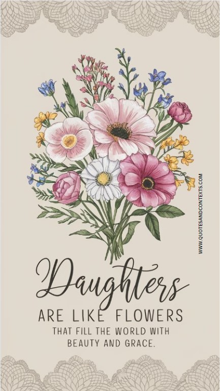 Daughters are like flowers that fill the world with beauty and grace