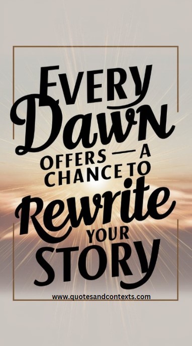 Every dawn offers a chance to rewrite your story - Quotes About Life