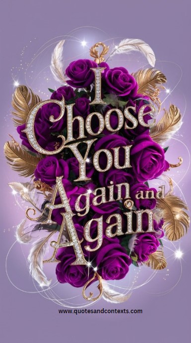 I choose you, again and again - Hopeless Romantic Quotes