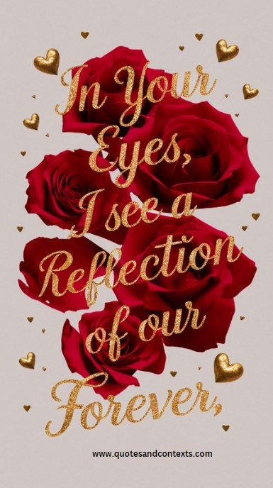 In your eyes, I see a reflection of our forever - Hopeless Romantic Quotes