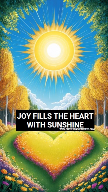 Joy fills the heart with sunshine