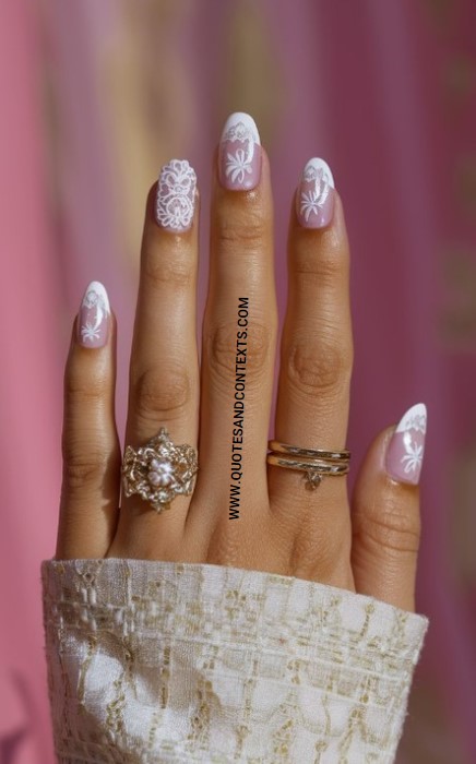 Lace-Inspired Ethereal Nails