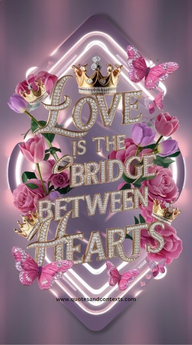 Love is the bridge between hearts - Deep Romantic Love Quotes