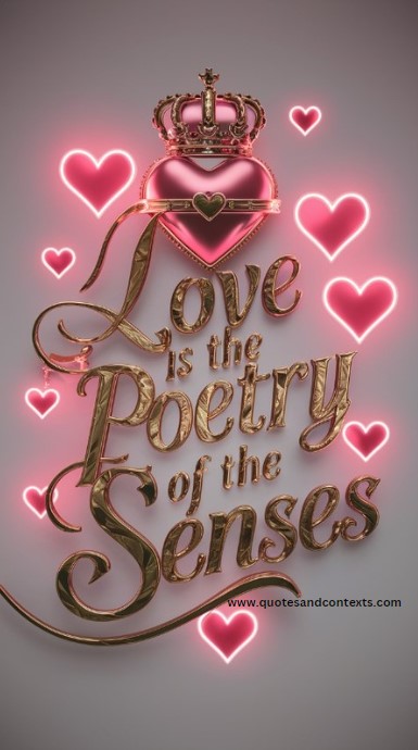 Love is the poetry of the senses - Deep Romantic Love Quotes