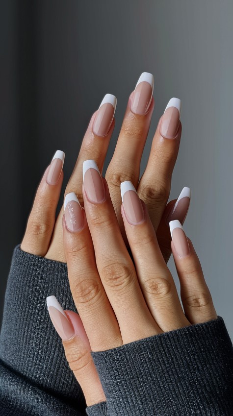 Matte French Tips - French Tip Nails