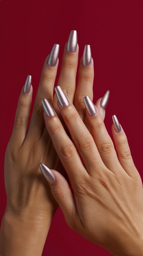 Metallic French Tips - French Tip Nails