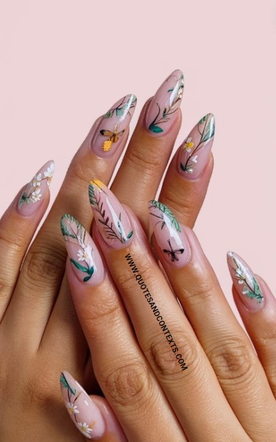 Nature-Inspired Almond Nails