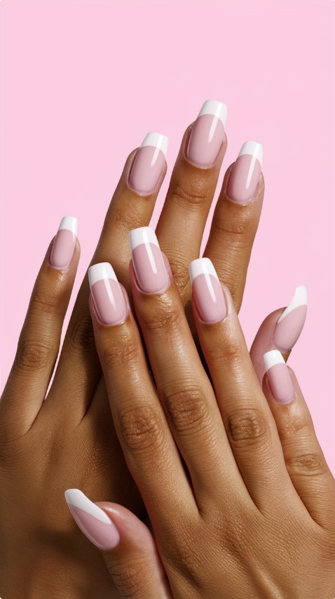 Pink French Tips - Pink Nails