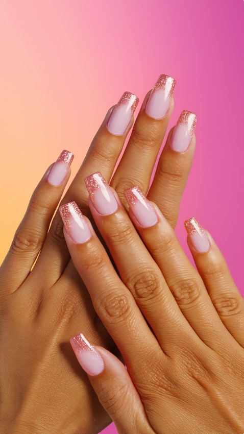 Pink Summer Nails - Sunset Ombre