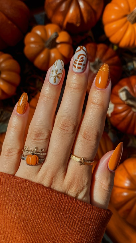 Pumpkin Spice Delight - Fall Nail Designs