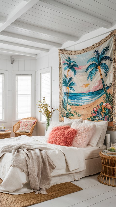 Summer Bedroom Decor - The room features a soft, light