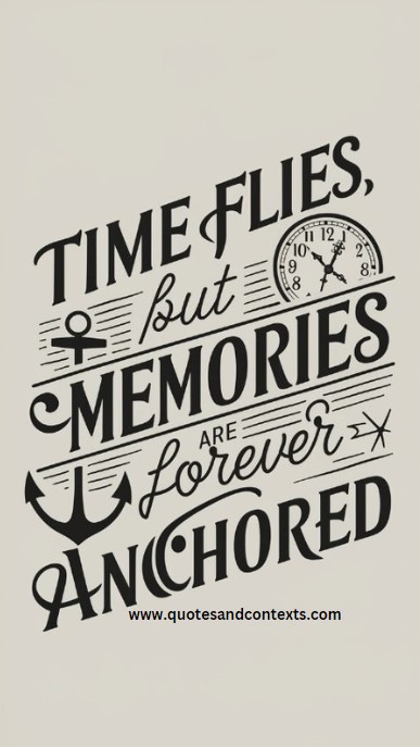 Time flies, but memories are forever anchored - Quotes About Life