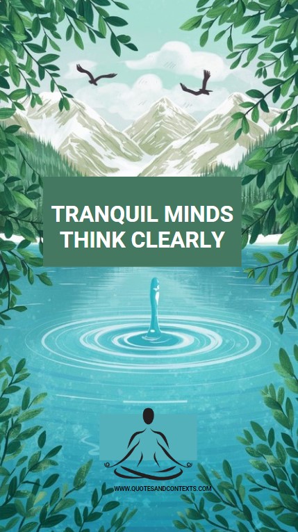 Tranquil minds think clearly