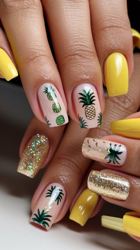 Vacation Nails - Pineapple Paradise