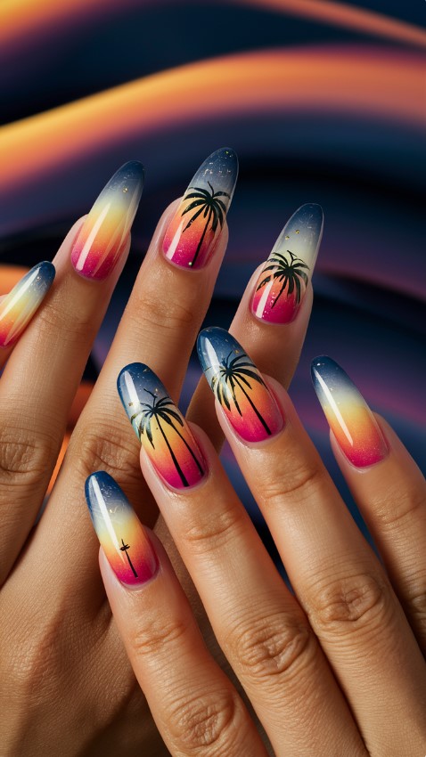 Vacation Nails - Tropical Sunset