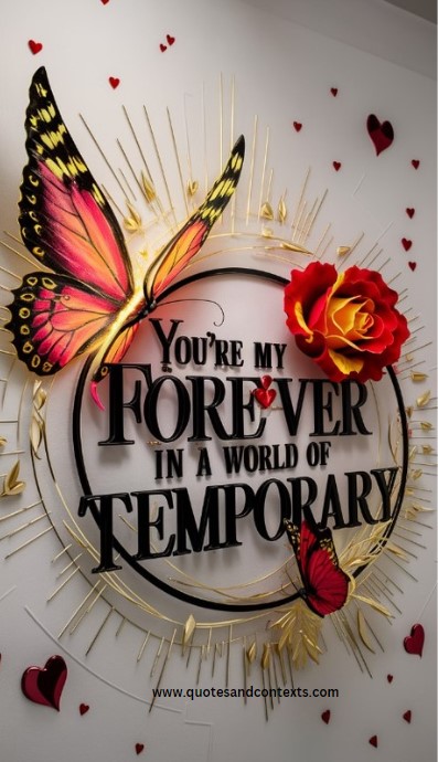 You're my forever in a world of temporary - Hopeless Romantic Quotes