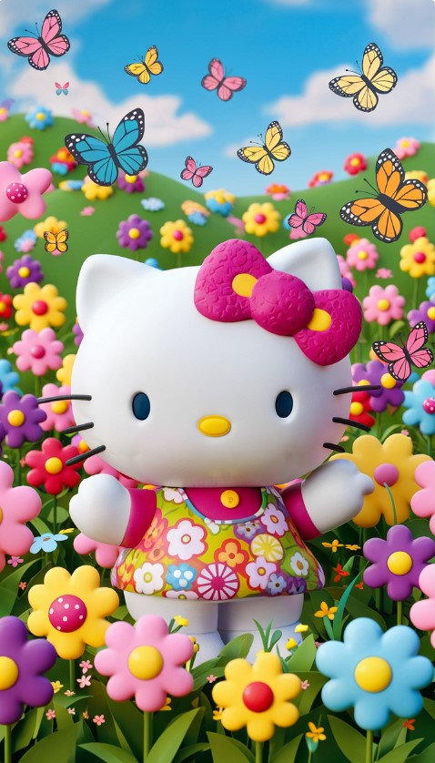 Hello Kitty and Flowers - Hello Kitty Wallpapers