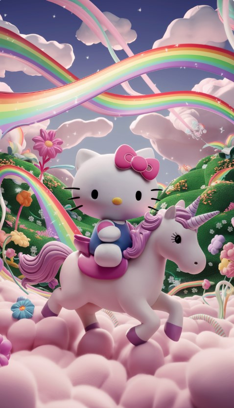 Hello Kitty and Magical Unicorns - Hello Kitty Wallpapers