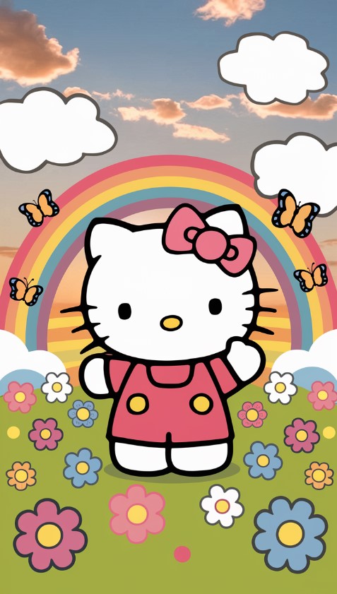 Hello Kitty and Rainbows - Hello Kitty Wallpapers