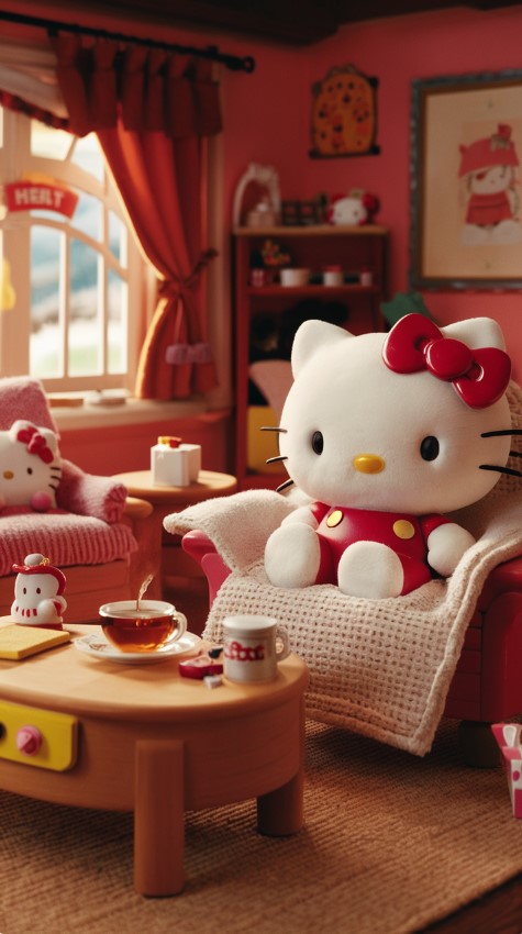 Hello Kitty in a Cozy Room - Hello Kitty Wallpapers