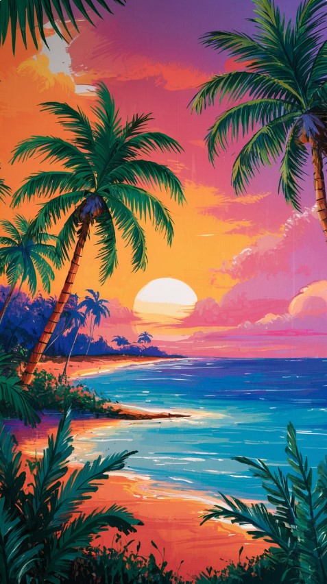 Tropical Sunset - Serene Zen Garden 1