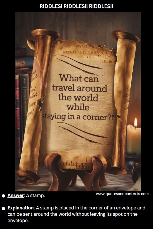 What can travel around the world while staying in a corner 2