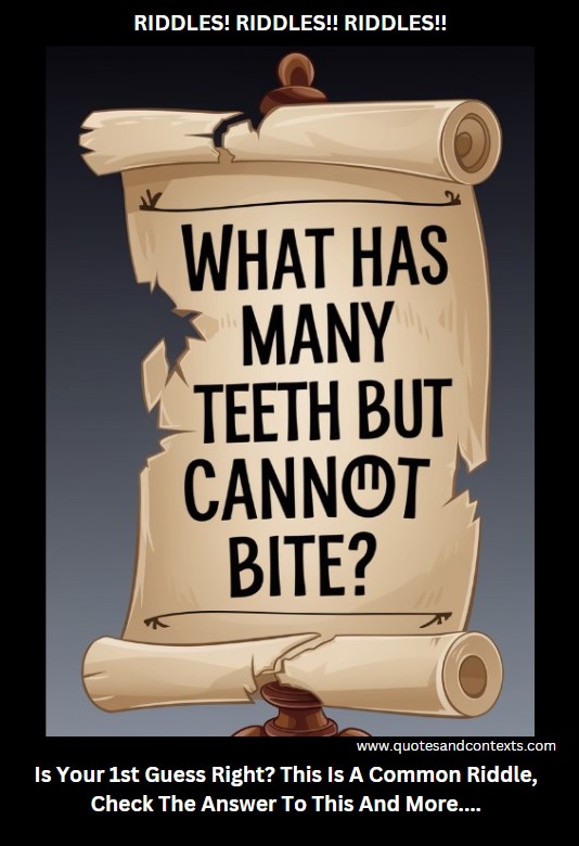 What has many teeth but cannot bite 1