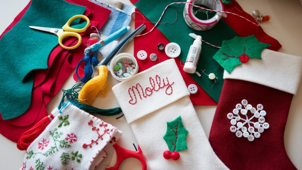 Christmas Decor Idea - Handmade Felt Stockings