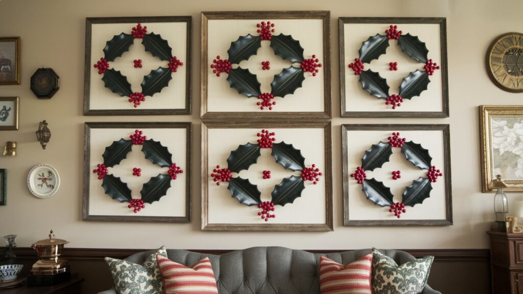 Christmas Decor Idea - Holly and Berry Wall Art