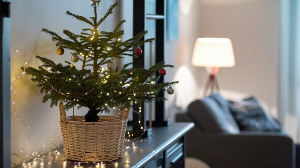 Christmas Decor Idea - Mini Christmas Tree in a Basket