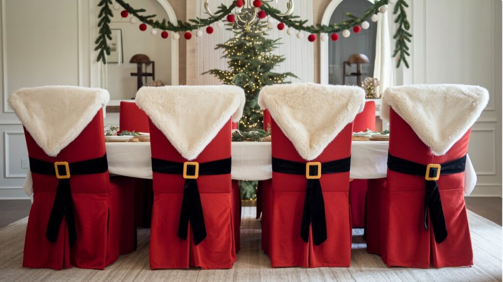 Christmas Decor Idea - Santa Hat Chair Covers