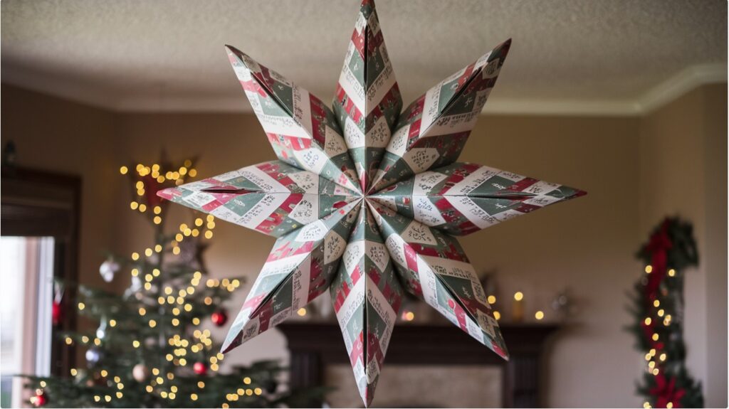 Christmas Decor Idea - Scrapbook Paper Stars