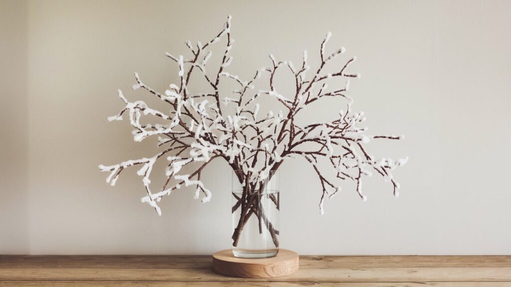 Christmas Decor Idea - Snowy Branches in a Vase