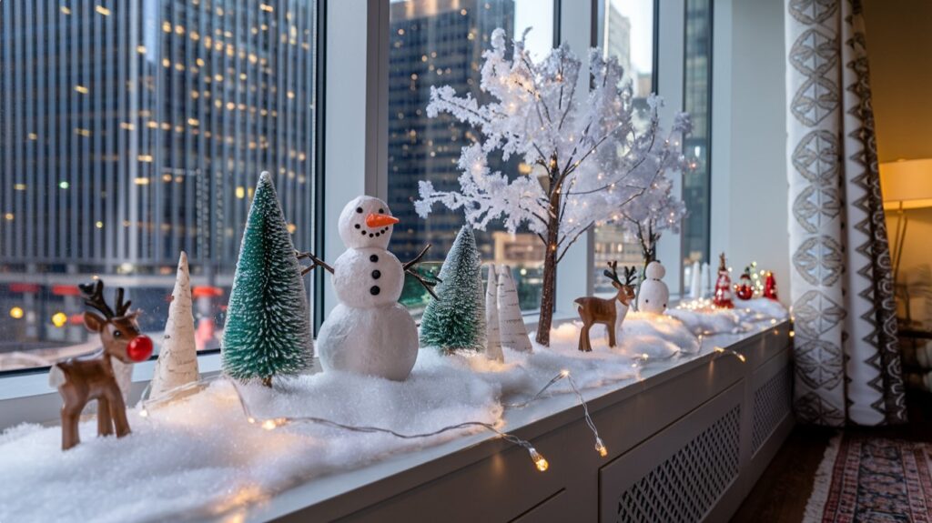 Christmas Decor Idea - Winter Wonderland Window Sill Display